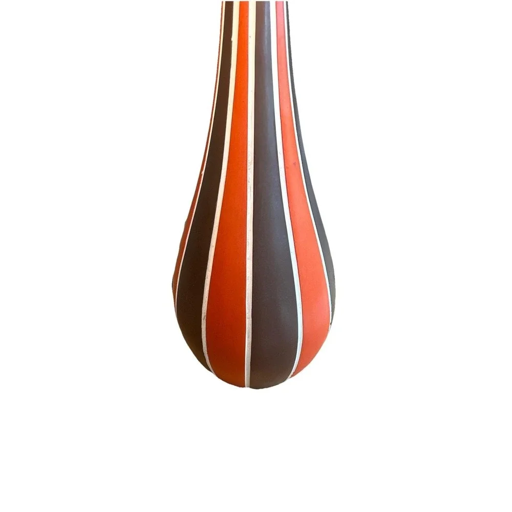 Vintage Mid-Century Modern Quartite Like Creative Table Lamp Orange Brown Stripe